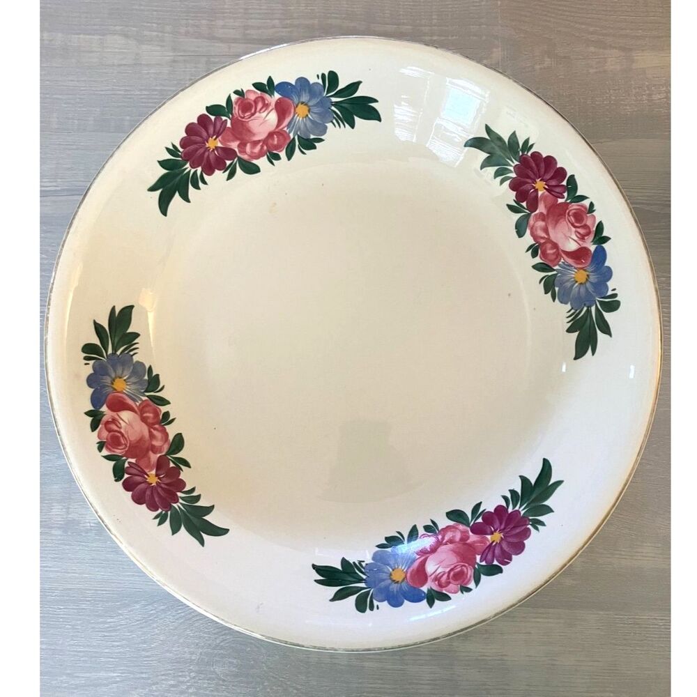 Large Homer Laughlin floral serving bowl - 1950